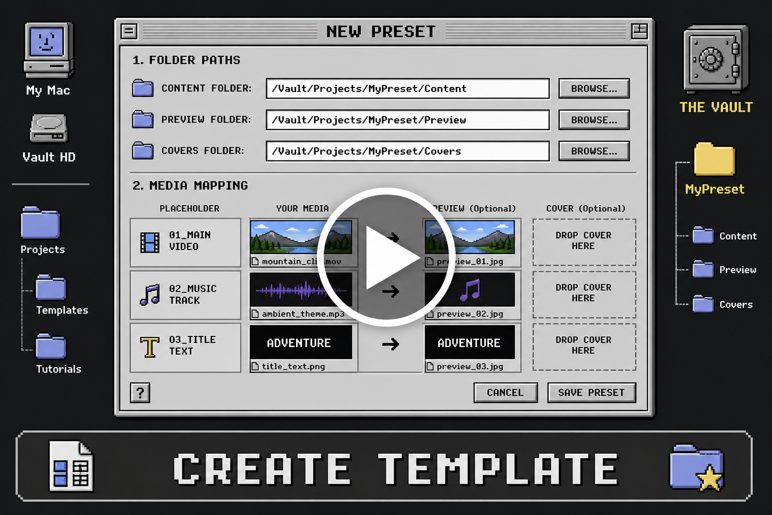 Creating a template from existing content of the vault