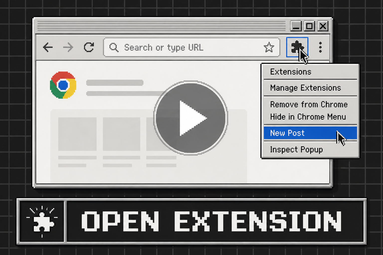 How to open the extension on Google Chrome browser